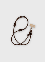 Phone Strap Nó de Couro Marrom