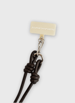 Phone Strap Nó de Couro Marrom