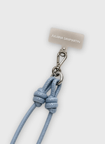 Phone Strap Nó de Couro Azul Claro  