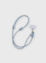 Phone Strap Nó de Couro Azul Claro  
