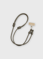 Phone Strap Nó de Couro Dourado Envelhecido