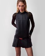 Vestido de Couro com Cinto Preto