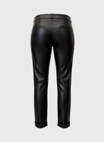 Calça Alfaiataria de Couro Preto