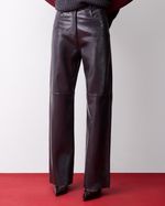 Calça WideLeg de Couro Chumbo Vinil