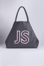 Bolsa de Couro Personalizável Cinza & Rosa 