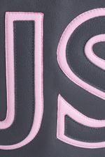 Bolsa de Couro Personalizável Cinza & Rosa 