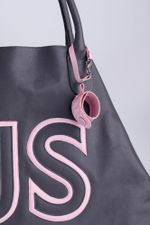 Porta-Echarpe de Couro e Python Rosa