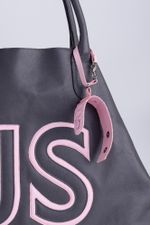 Porta-Echarpe de Couro e Python Rosa