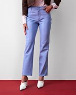 Calça de Couro Skinny Azul Claro