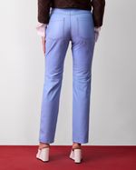 Calça de Couro Skinny Azul Claro