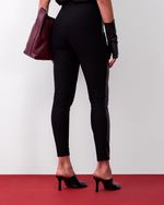 Calça de Couro Skinny Preto Craquelado