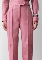 Calça de Couro Alfaiataria Rosa