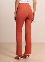 Calça de Couro Mini Flare Laranja