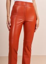Calça de Couro Mini Flare Laranja