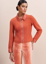 Casaco de Chamois com Detalhes em Python Laranja