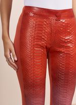 Calça de Couro Python Skinny Dêgrade Néctar com Helanca Laranja