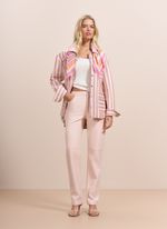 Calça de Couro Reta Rosa Claro