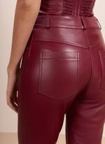Calça de Couro Skinny Bordô