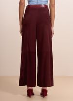 Calça de Chamois Pantalona com Cós de Couro Bordô