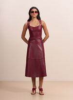 Blusa de Couro com Helanca Bordô
