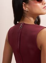 Blusa de Couro com Helanca Bordô
