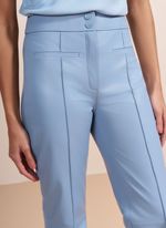 Calça de Couro Flare Azul Clara