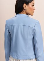 Jaqueta de Couro Biker Azul Clara
