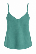 Blusa de Alcinha em Camurça Turquesa