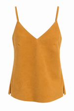 Blusa de Alcinha em Camurça Caramelo