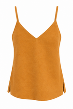 Blusa de Alcinha em Camurça Caramelo