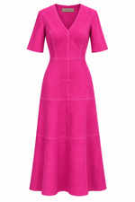 Vestido Midi em Camurça Pink