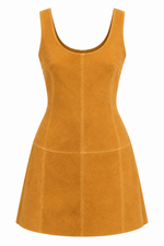 Vestido Mini em Camurça Caramelo