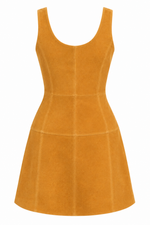 Vestido Mini em Camurça Caramelo