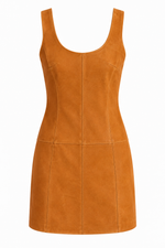 Vestido Mini em Camurça Caramelo