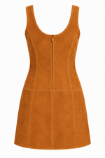 Vestido Mini em Camurça Caramelo