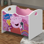 Baú Organizador De Brinquedos Peppa Rosa Branco Acetinado [F066]
