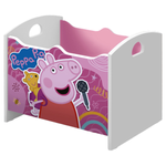 Baú Organizador De Brinquedos Peppa Rosa Branco Acetinado [F066]