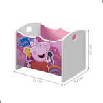 Baú Organizador De Brinquedos Peppa Rosa Branco Acetinado [F066]