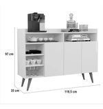Buffet Aparador 3 Portas Nichos Retro Celta Preto [F066]