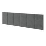 Cabeceira Casal Suede Almofadada Conforto Cinza [F066]