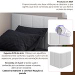 Cabeceira Casal Suede Almofadada Conforto Cinza [F066]