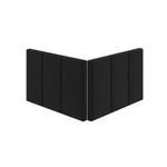 Cabeceira Casal Suede Almofadada Conforto Preto [F066]