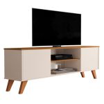 Rack Retro Para Tv Sala Estar 2 Portas Off White Cedro [F066]