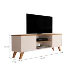 Rack Retro Para Tv Sala Estar 2 Portas Off White Cedro [F066]