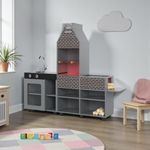 Churrasqueira E Cozinha Infantil Completa Cinza [F066]