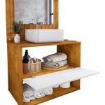 Conjunto Gabinete Cuba Espelho Banheiro Naturalle Branco [F066]