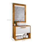 Conjunto Gabinete Cuba Espelho Banheiro Naturalle Branco [F066]