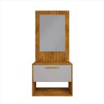 Conjunto Gabinete Cuba Espelho Banheiro Naturalle Off White [F066]