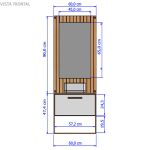 Conjunto Gabinete Cuba Espelho Banheiro Naturalle Off White [F066]