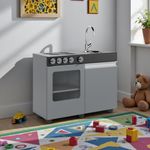 Cozinha De Brinquedo Infantil Mini Cinza Preto [F066]